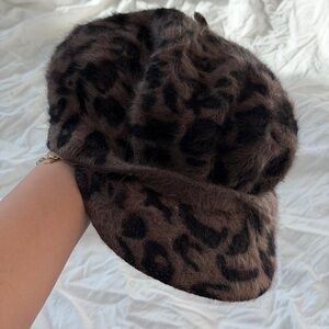 Elegant Leopard Print Fur Hat